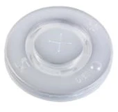 Multi Plastikinis dangtelis Ø90 mm Catersource plokščias su kryželiu permatomas popieriniams puodeliams PS plastikas, 20 pakelių x 100 vnt./kartonas