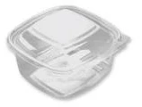 Multi Plastikinis padėklas SquarePac 500 ml 130x127x64 mm su atlenkiamu dangteliu APET permatomas (6 pakuotės x 100 vnt./kartonas)