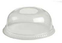 Multi Plastikinis dangtelis Ø78 mm kupolas su skylute šiaudeliui PET skaidrus, 50 vnt. x 50 vnt./kartonas