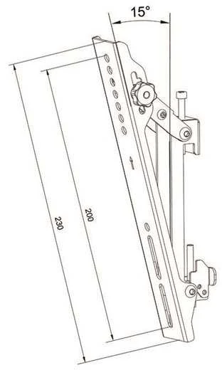 Laikiklis „Multibrackets M Pro“ serija – pakreipiamos svirtys 200 mm | VESA vertikaliai 75–200 | Maks. 30 kg | Juodas