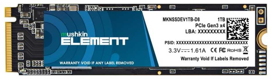 Mushkin Element NVMe SSD, PCIe 3.0 M.2 Typ 2280 – 1 TB