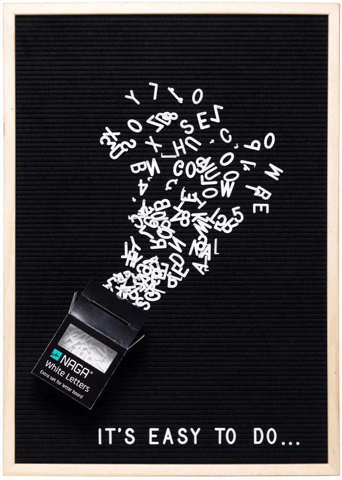 NAGA Extra set baltas letters for Letter board - (161 pce pr. )