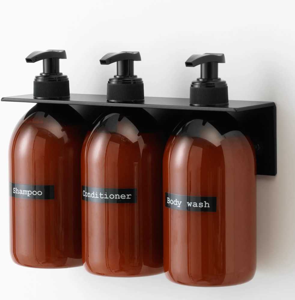 NAGA Soap holder for wall juodas - for 3 bottles