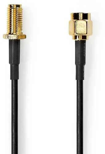 Nedis Antennenkabel | SMA-Stecker | SMA-Buchse Vergoldet | 50 Ohm | Einzeln geschirmt | 1.00 m | Rund | PVC | Juodas | Label