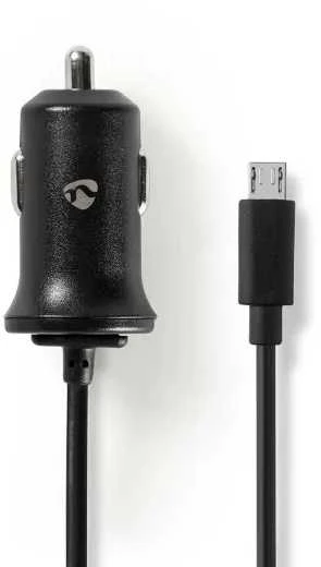 Nedis automobilinis įkroviklis su integruotu Micro USB laidu