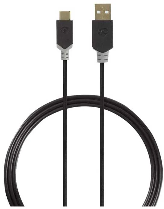 Nedis USB laidas | USB 2.0 | USB-A vyrelis | USB-C™ jungtis | 480Mbps | Paauksuotas | 1,00 m | apvalus | PVC | Antracitas | Pakuotė su peržiūros langeliu