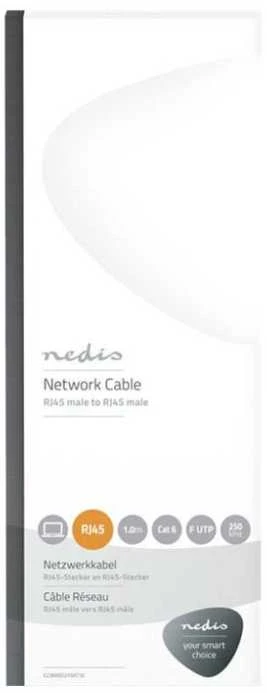 Nedis Cat 6 kabelis | RJ45 jungtis | RJ45 jungtis | F/UTP | 1,00 m | apvalus | LSZH / PVC | Antracitas | Pakuotė su peržiūros langeliu