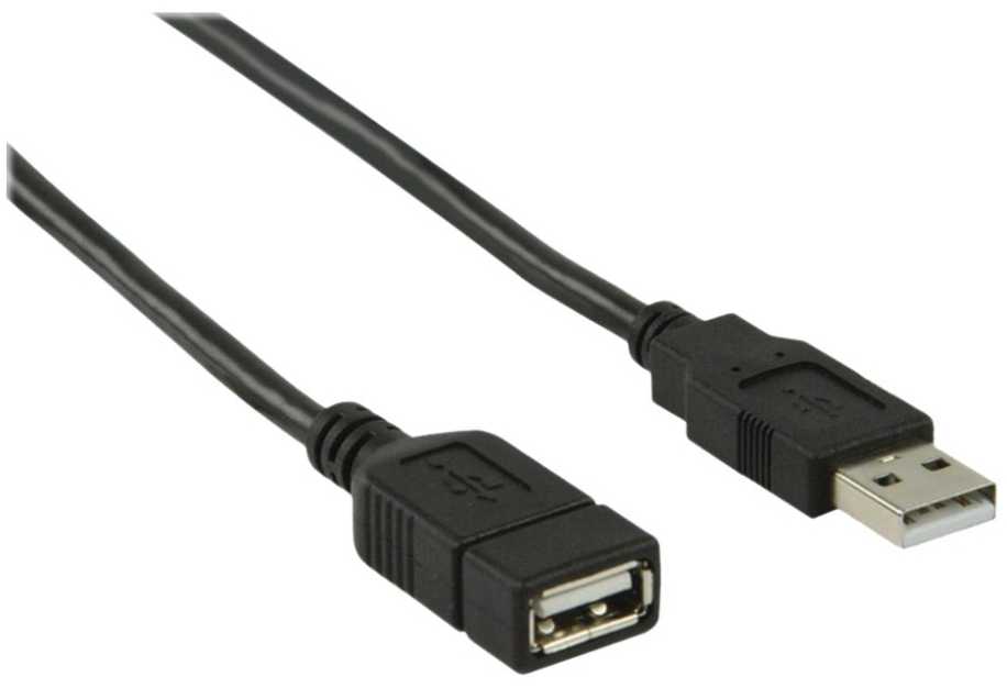 Nedis USB-Kabelis | USB 2.0 | USB-A Stecker | USB-A Buchse - 480 Mbps | Vernickelt | 2.00 m | Rund | PVC | Juodas | Box