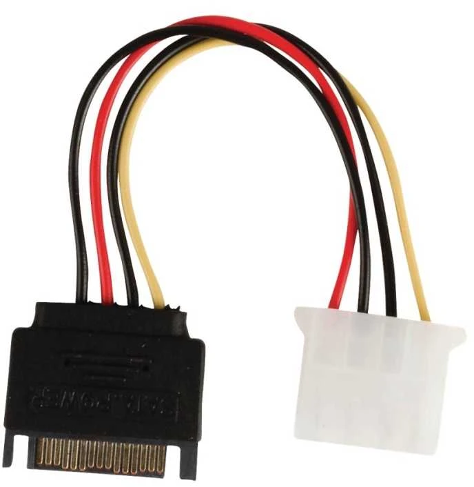 Nedis vidaus maitinimo kabeliai | SATA 15 kontaktų jungtis | Molex lizdas | Paauksuotas | 0,15 m | apvalus | PVC | Įvairiaspalvis | plastikinis maišelis
