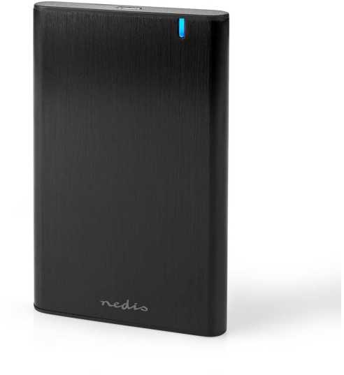Nedis Festplattengehäuse – 2,5 colio, USB 3.2 Gen1, USB Type-A / USB Type-C™, nešiojamasis kompiuteris / kompiuteris, aliuminis