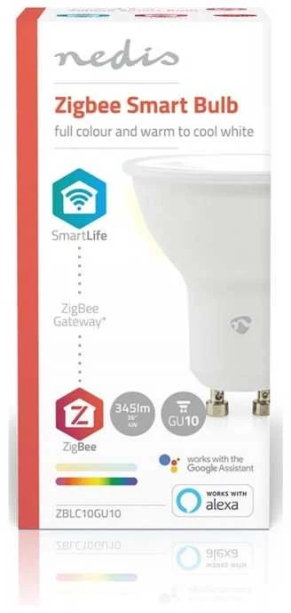 Nedis SmartLife Full Colour, 45 W, GU10, 345 lm, 15000 h, Baltas
