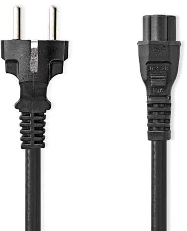 Nedis Stromkabel | Schutzkontaktstecker | IEC-320-C5 - Gerade | Gerade | Vernickelt | 2.00 m | Rund | PVC | Juodas | Label