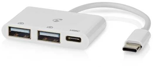 Nedis USB šakotuvas 1 x USB-C™ 1 x USB-C™ – 2 x USB 2.0 A, 3 prievadų prievadas (-ai), maitinamas per USB