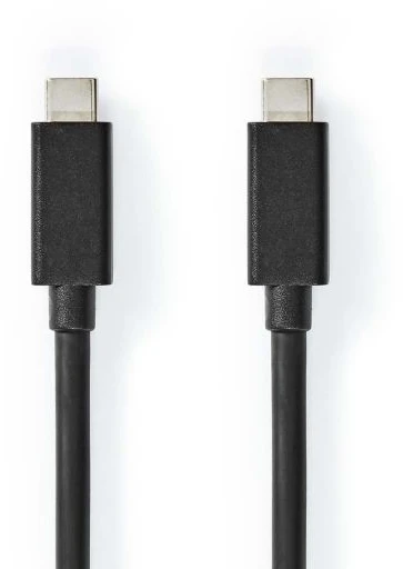 Nedis USB-Kabelis | USB 3.2 Gen 2x2 | USB-C™ Stecker - USB-C™ Stecker | 100 W | 4K@60Hz | 20 Gbps | Vernickelt | 2.00 m | Rund | PVC | Juodas | Box