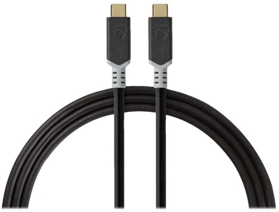 Nedis USB laidas | USB 3.2 Gen 2x2 | USB-C™ kištukas | USB-C™ kištukas | 4K@60Hz | 20 Gbps | Paauksuotas | 2,00 m | apvalus | PVC | Sidabrinis | Pakuotė su Si