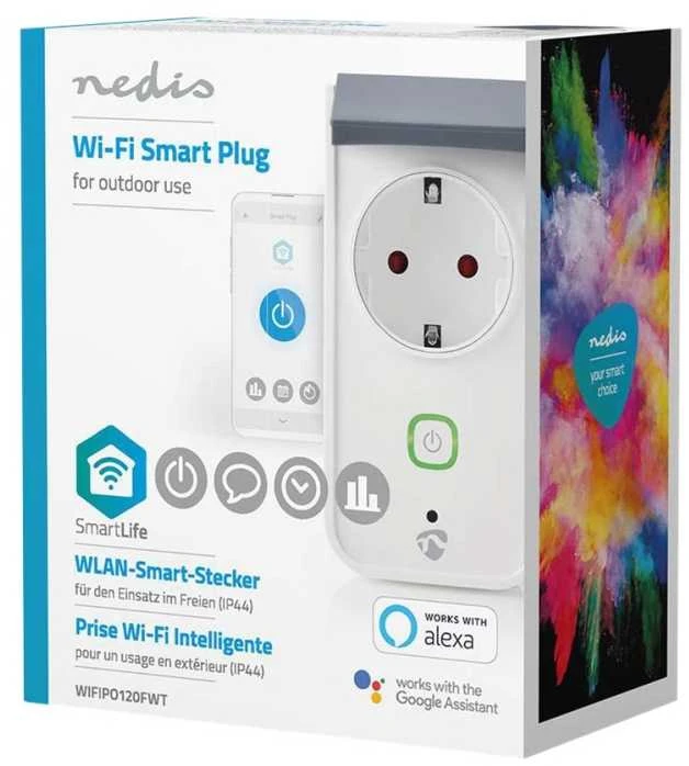 Nedis „SmartLife WIFIPO120FWT“ išmanusis lizdas, 16 A, 3680 W, IP44