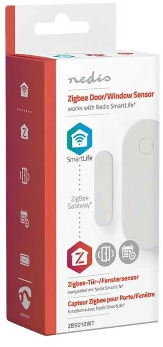 „Nedis SmartLife ZBSD10WT ZigBee 3.0“ durų ir langų atidarymo jutiklis