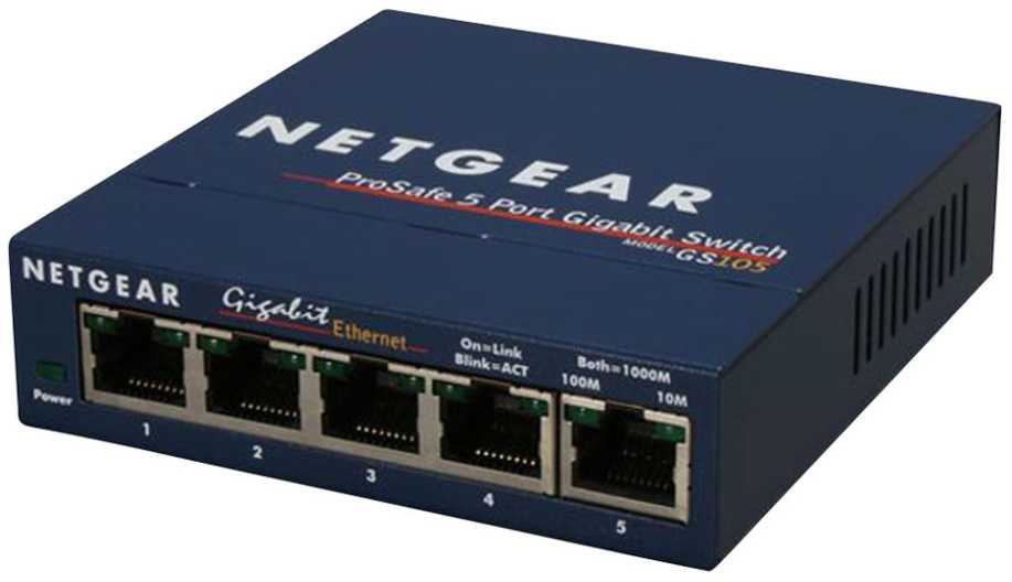 Šakotuvas NETGEAR GS105, Nevaldomas, Gigabito Ethernet (10/100/1000), Visiškai dvipusis