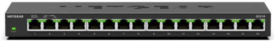 Šakotuvas Komutatorius - Tinklo Komutatorius Netgear GS316 16-Port Gigabit Ethernet 4.1MB Buferis
