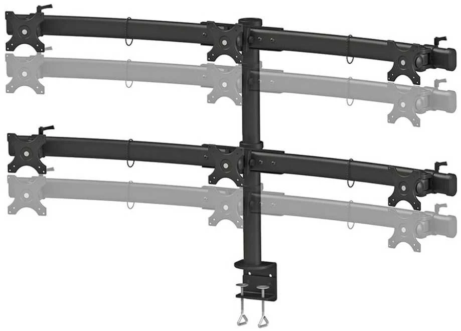 Newstar FPMA-D700D6 monitoriaus laikiklis arba stovas 68,6 cm (27") Gnybtas Juoda