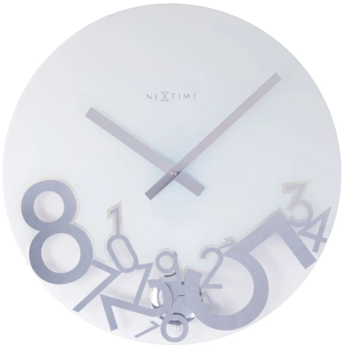 NeXtime laikrodis 8115 Dropped, Ø43 cm, sieninis, sidabrinis
