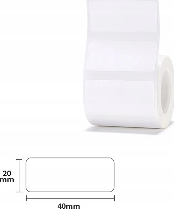 Niimbot etiketės R 40x20mm 320vnt baltos, skirtos B21, B21S, B3, B1S