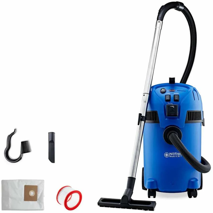 Dulkių Siurblys - Nilfisk Multi II 30 T, Juodas, Mėlynas, 30 L, 1400 W
