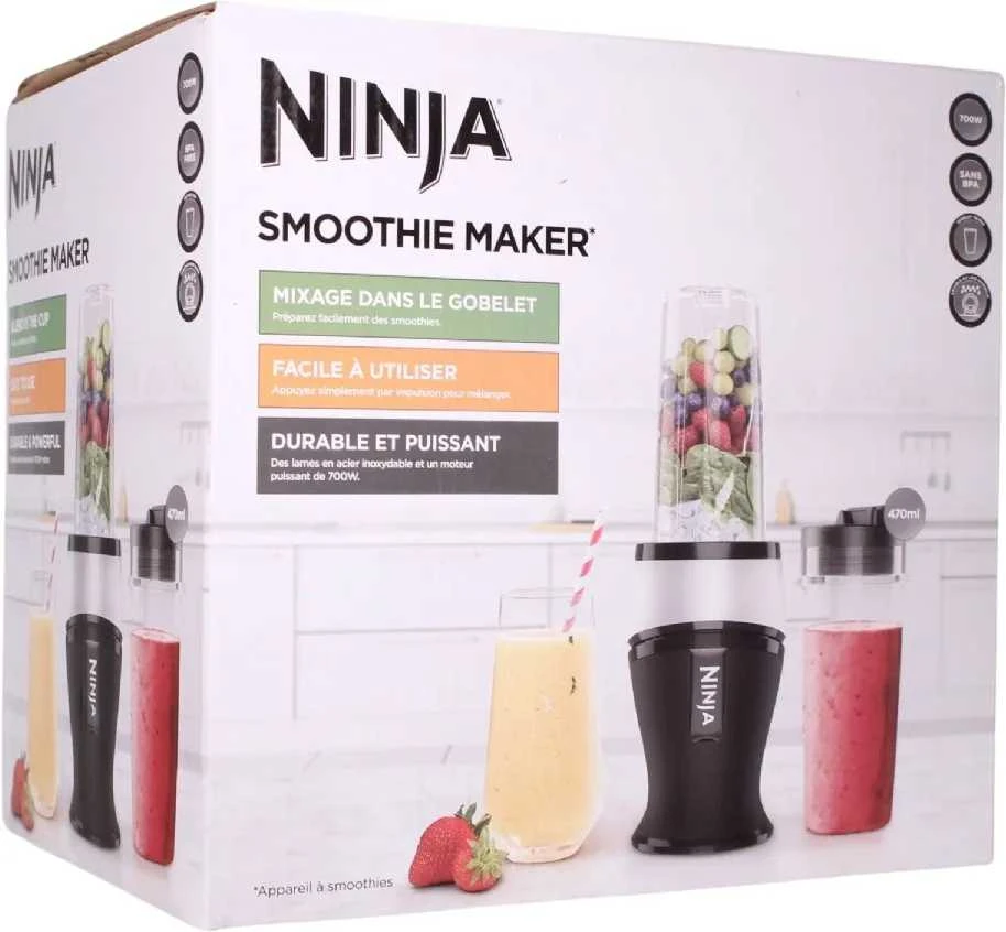 Ninja Kitchen Kokteilių plaktuvas QB3001EUS, Juodos / Sidabrinės spalvos