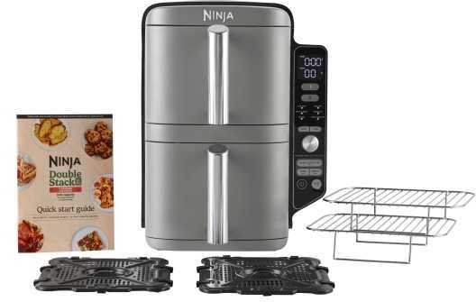 Karšto oro gruzdintuvė Ninja Double Stack XL, 2 lygių, 9,5 l, SL400EU, Tamsiai pilka