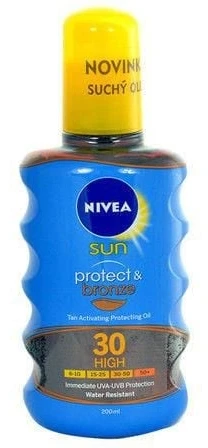 Nivea Sun Protect & Bronze Oil Purškiklis Sun Losjonas kūnui unisex, 200 ml