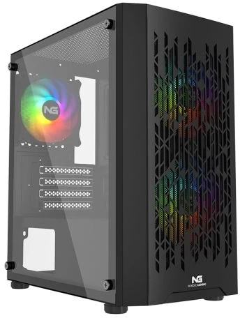 „Nordic Gaming NGC-1143“, Mini bokštas, PC, Juoda, „micro ATX“, Mini ATX, Žaidimams, Kelių įrenginių
