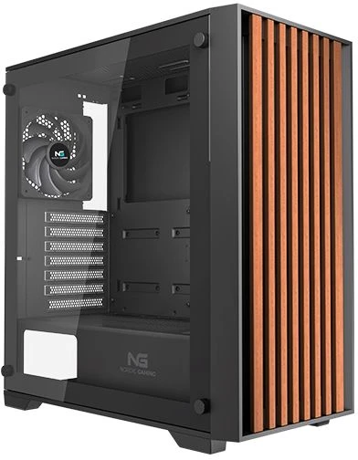 Nordic Gaming Ratatosk NGC-6857 ATX kompiuterio korpusas, juodas medis