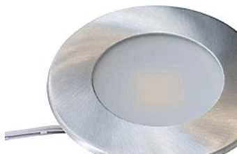 Nordtronic „Alina“ spintelės apšvietimas 350mA 2.2W 2700K 200lm šlifuoto aliuminio apvalus