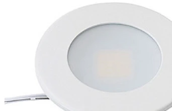 Nordtronic „Alina“ spintelės apšvietimas 350mA 2.2W 2700K 200lm matinės baltos spalvos apvalus