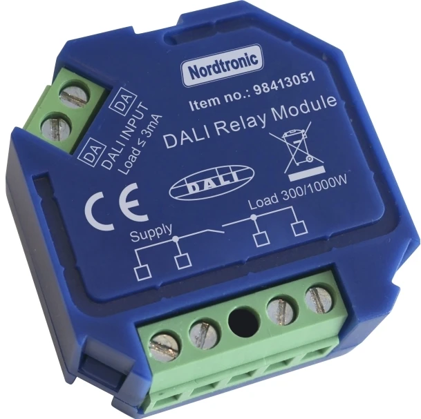 Nordtronic Relės dėžutė Dali LED 0-300W / Halogen 0-1000W, On/Off relė NO