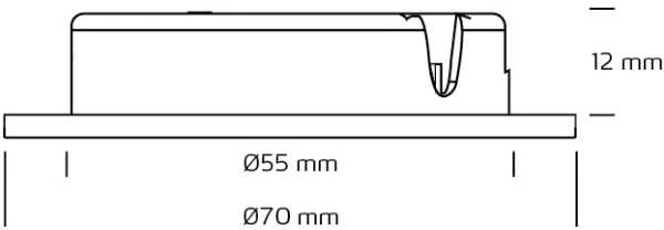 Nordtronic Įleidžiamas šviestuvas Gabriella 350mA LED 4W 927, 294 liumenų, 35°, šlifuoto aliuminio