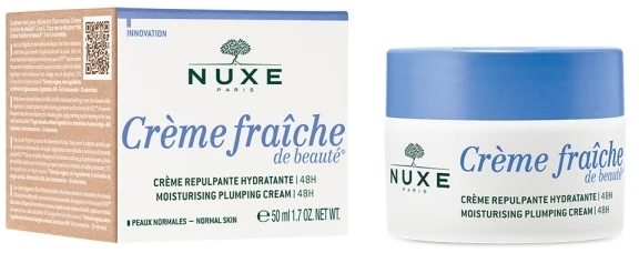 NUXE 48 val. drėkinantis kremas normaliai odai „Crème Fraîche® de Beauté 48H Moisturizing Plumping cream for normal skin“, 50 ml