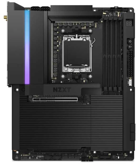 Nzxt HP N9 X870E pagrindinė plokštė – AMD X870E lustų rinkinys su „Wi-Fi“ ir Juodas dangtelis