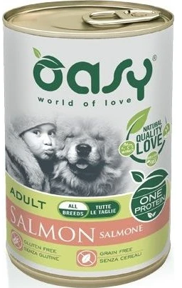 Šunų maistas - Oasy One Protein Adult Medium/Large lašiša Wet 400g