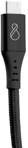 Ochno USB-C-C kabelis tiesus, juodas