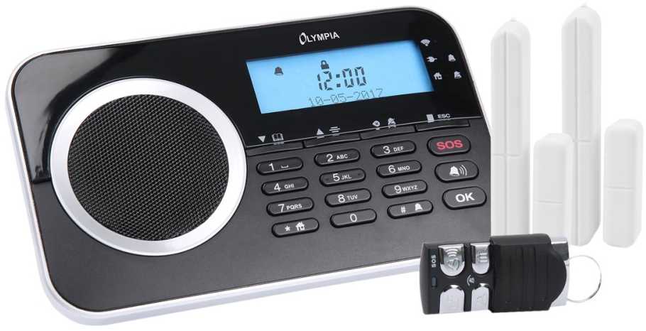 Olympia Protect 9730 – belaidis ryšys – telefono linija – GSM – 800 900 1800 1900 MHz – 90 dB – 868,5 MHz
