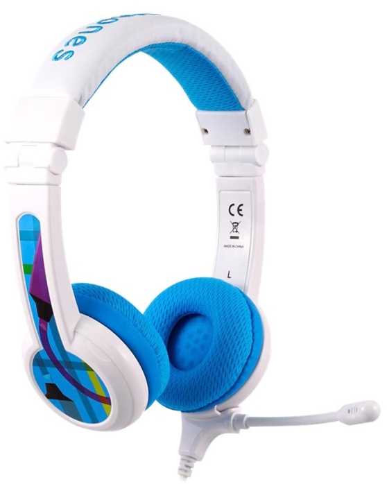 Buddyphones Ausinės vaikams 3+ 85dB su mikrofonu School+ mėlyna