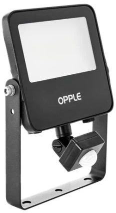 OPPLE Lighting LEDFlood-E3 Re144-10W-830-BL-MD, Juoda, IP65, Aliuminis, Polikarbonatas (PC), Grūdintas stiklas, I, IK07, 1 m