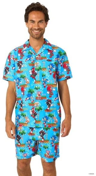 OppoSuits juokingas kostiumo ir marškinių komplektas: Sonic vasaros komplektas