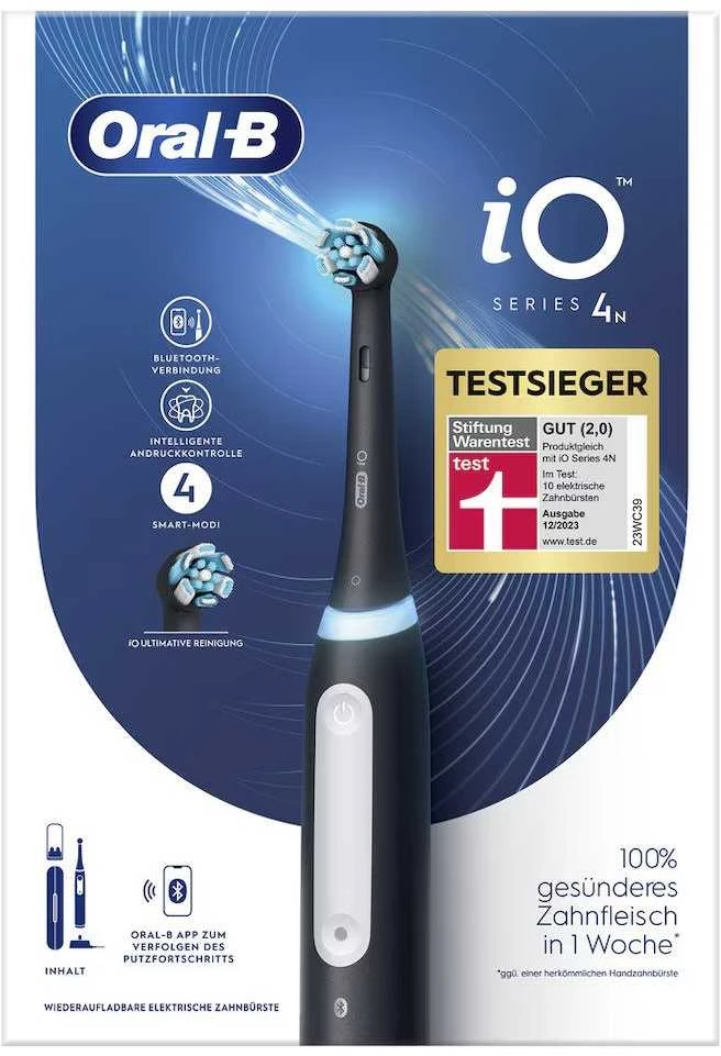 Elektrinis dantų šepetėlis Oral-B iO Series 4, juodos spalvos, modelis ...