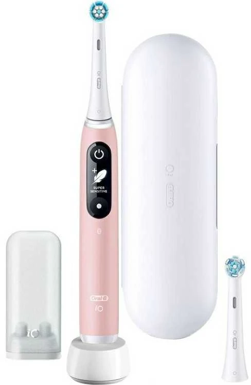 Oral-B Dantų šepetėlis + Travel Case | iO6 | Įkraunamas | Suaugusiems | Šepetėlių skaičius galvutės įeina 1 | Number of teeth brushing modes 5 | Rožinė