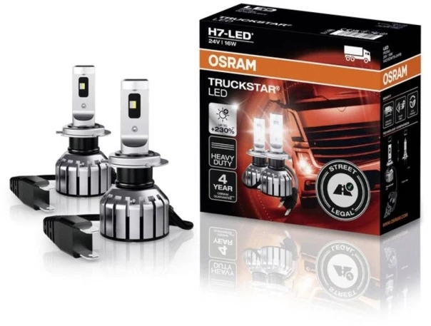 OSRAM Night Breaker Truckstar H7 LED lemputės 24V 16W | 6000K | 2 vnt. | Teisėta keliuose