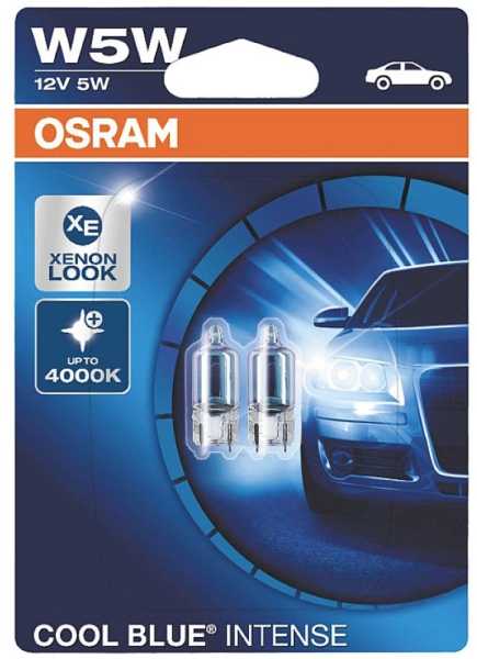 Osram lemputė W5W 5W Cool Mėlyna INTENSE NextGen. 4000K, 2825CBN-02B, 2vnt