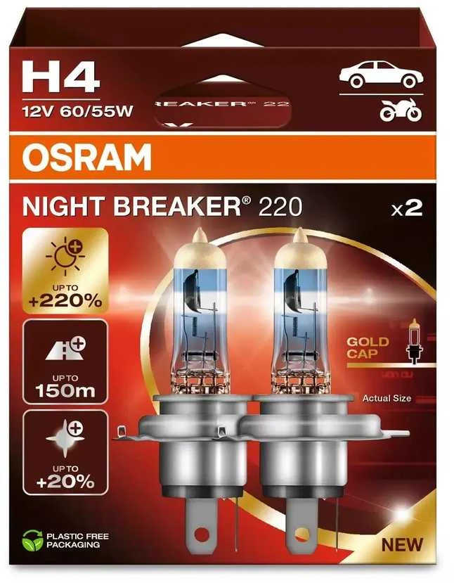 LEMPUTĖ AUT OSRAM 60/55W 12V P43T 5X2 H4