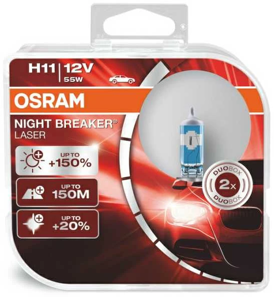 Lemputė H11 12V55W Osram 64211 +150% Night Breaker lazerinis